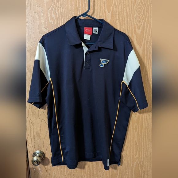 STL NHL Blues Reebok Face Off Collection Polo - Men's Medium - Picture 2 of 6